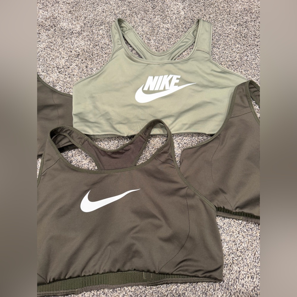 Lot of 4 Nike Olive Green/
Green Sports Bras size XL EUC - Picture 3 of 6